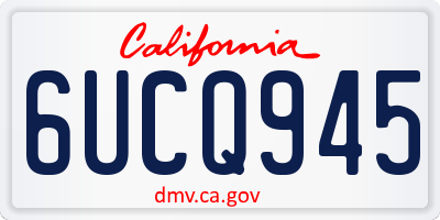 CA license plate 6UCQ945