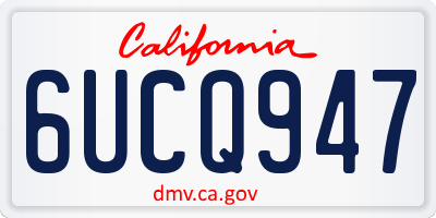 CA license plate 6UCQ947