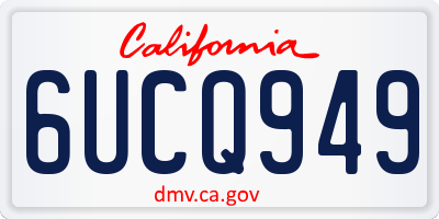 CA license plate 6UCQ949
