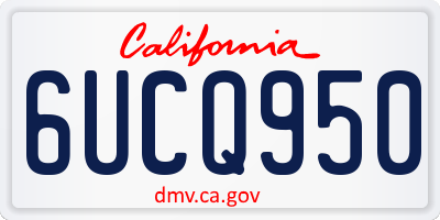CA license plate 6UCQ950