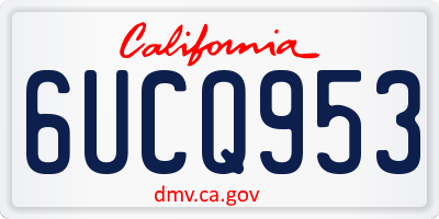 CA license plate 6UCQ953