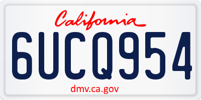 CA license plate 6UCQ954