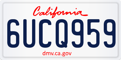 CA license plate 6UCQ959