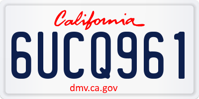 CA license plate 6UCQ961