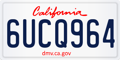 CA license plate 6UCQ964