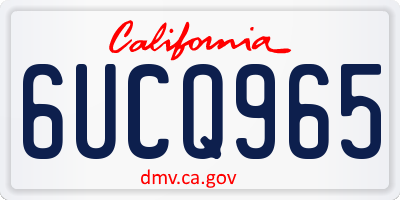 CA license plate 6UCQ965