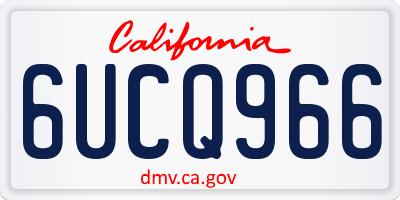 CA license plate 6UCQ966