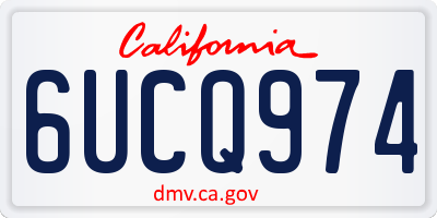 CA license plate 6UCQ974