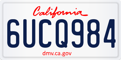 CA license plate 6UCQ984