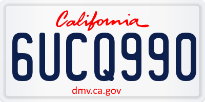 CA license plate 6UCQ990