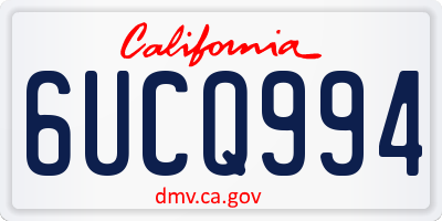 CA license plate 6UCQ994