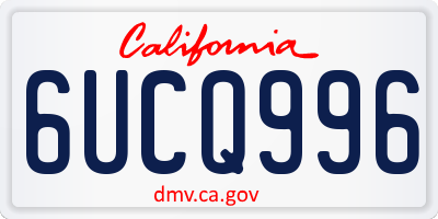 CA license plate 6UCQ996
