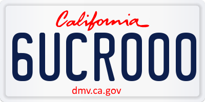 CA license plate 6UCR000