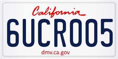 CA license plate 6UCR005