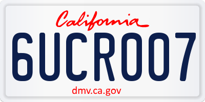 CA license plate 6UCR007
