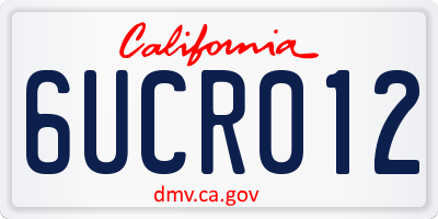 CA license plate 6UCR012