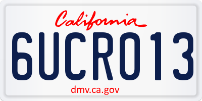 CA license plate 6UCR013