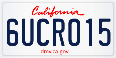CA license plate 6UCR015