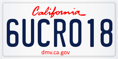 CA license plate 6UCR018