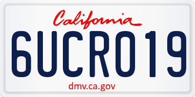 CA license plate 6UCR019