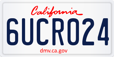 CA license plate 6UCR024