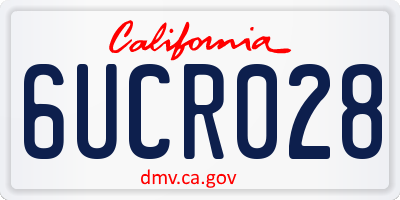 CA license plate 6UCR028
