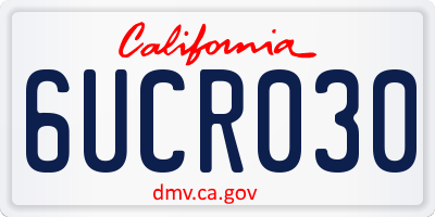 CA license plate 6UCR030