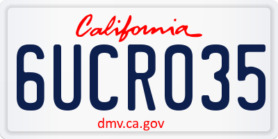 CA license plate 6UCR035