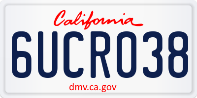 CA license plate 6UCR038