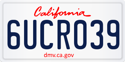 CA license plate 6UCR039
