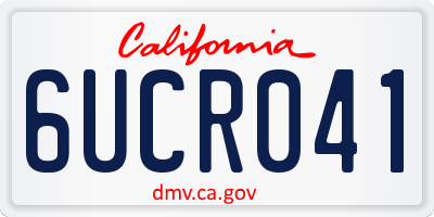 CA license plate 6UCR041