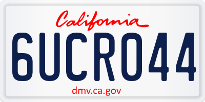 CA license plate 6UCR044