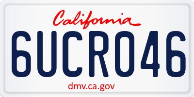 CA license plate 6UCR046
