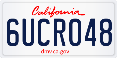 CA license plate 6UCR048