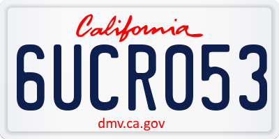 CA license plate 6UCR053