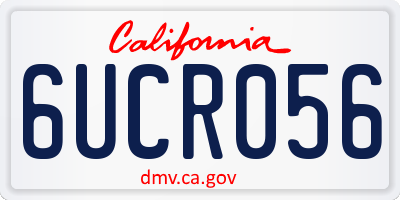 CA license plate 6UCR056