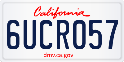 CA license plate 6UCR057