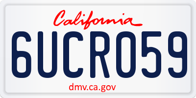 CA license plate 6UCR059