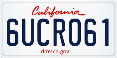 CA license plate 6UCR061