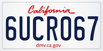 CA license plate 6UCR067