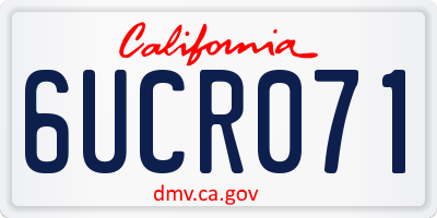 CA license plate 6UCR071