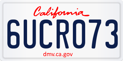 CA license plate 6UCR073