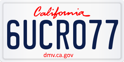 CA license plate 6UCR077