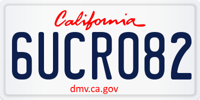 CA license plate 6UCR082