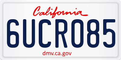 CA license plate 6UCR085