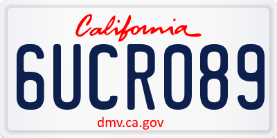 CA license plate 6UCR089