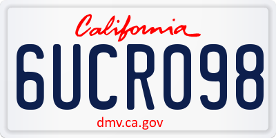 CA license plate 6UCR098