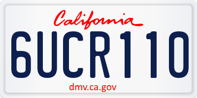 CA license plate 6UCR110