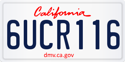CA license plate 6UCR116