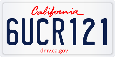 CA license plate 6UCR121
